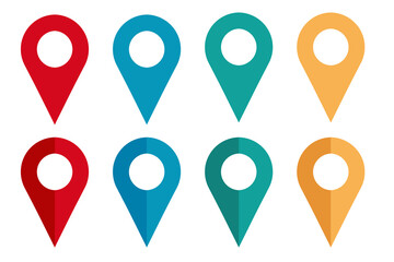 Map pin icon. Target and poiner set symbol vector ilustration.