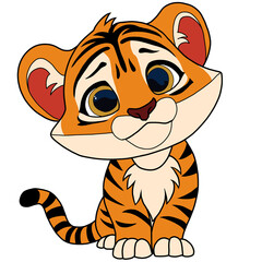 cute tiger character illustration 
