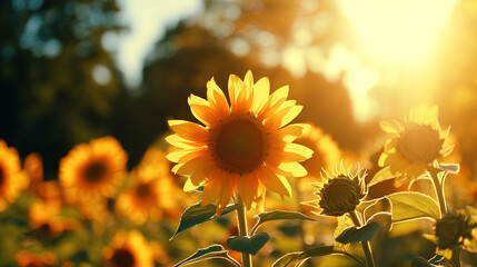 Obraz premium sunflower in the filed.