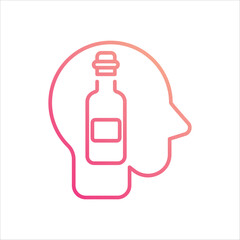 Alcoholism icon editable stock vector stock