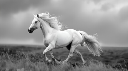 Obraz na płótnie Canvas white and black horse. genertive ai 