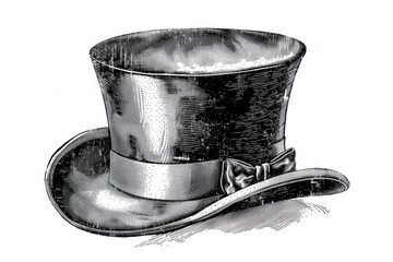 Top hat, vintage engraved illustration. - obrazy, fototapety, plakaty