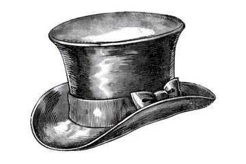 Tuinposter Top hat, vintage engraved illustration. © Hunman