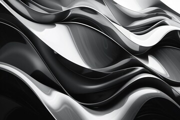 black and white gray waves Technology concept.Fluttering, beautiful, background, minimal, modern
