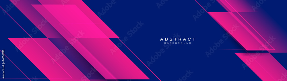 Aufkleber abstract magenta geometric diagonal shape on a blue background. futuristic digital high-technology b