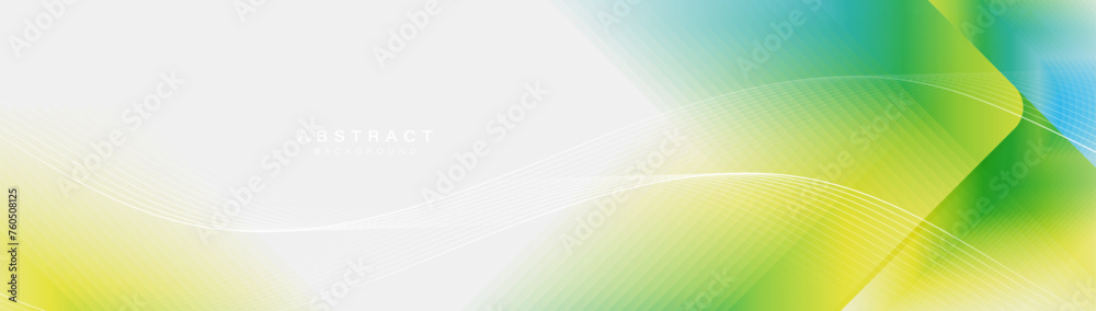 Aufkleber abstract design with white glowing wavy geometric lines with green eco background. modern minimal tr