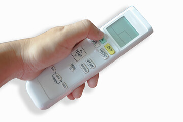 I'm about to turn on the air conditioner with the remote.