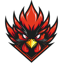 Esport vector Chicken logo on white background сreated with Generative Ai