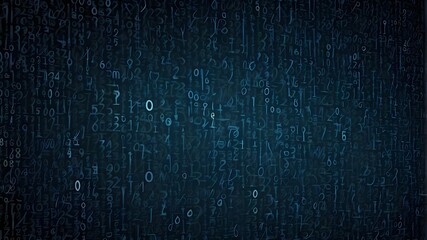 Hacking, malware, cyber attack, data breach, blue abstract background with binary code signals, and more Cyber attacks and Data Breach, ebony background abstraction - obrazy, fototapety, plakaty