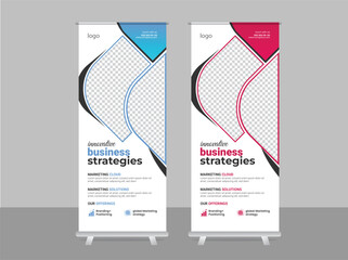 Corporate roll up banner design template.