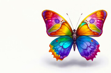 beautiful colorful butterfly on a white background. bright illustration