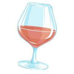 glass of cognac color vector illustration