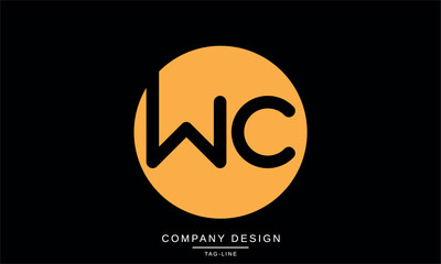 WC, CW Abstract Letters Logo Monogram Design Font Icon - obrazy, fototapety, plakaty