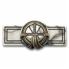 horizontal thin marble emblem with no background сreated with Generative Ai
