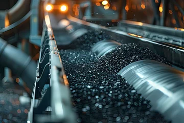 Fotobehang Ores on the tracks of metallurgical factories. AI technology generated image © onlyyouqj