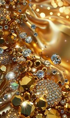 gold and jewels background.