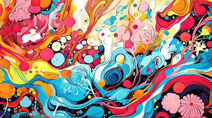 Fototapeta premium Cheerful Melty Mashup in Vibrant Pattern Background Ai Generative