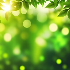 Obraz premium green leaves on a sunny day