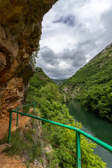 North Macedonia. A popular tourist destination is Matka Canyon. Attractions. Europe. - obrazy, fototapety, plakaty