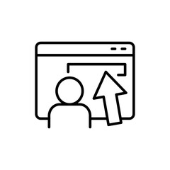 Browser window outline icons, minimalist vector illustration ,simple transparent graphic element .Isolated on white background