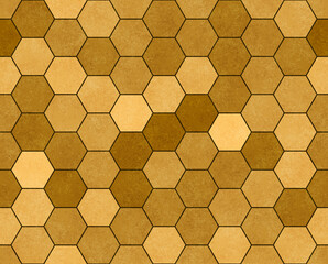 Retro gold hex abstract repeat and seamless background