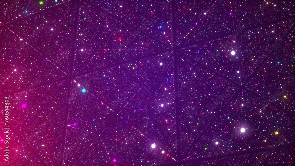 Aufkleber Universe abstract color infinite space illustration. Futuristic stardust. 3D rendering.
