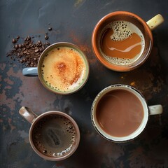 Obraz na płótnie Canvas Chá, café e chocolate, bebidas estimulantes naturais 