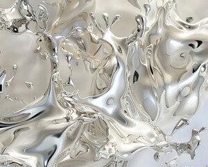 Liquid silver cascades into intricate forms, its luminous path a testament to the precision and artistry of modern metallurgy, cinematic