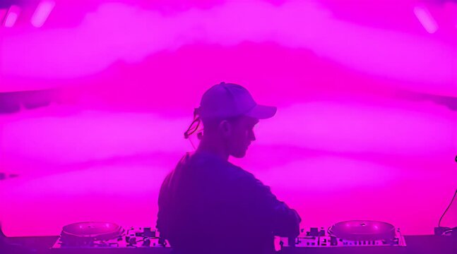 silhouette dj in the club