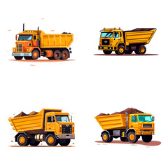 yellow dump truck vehicle cartoon sign
