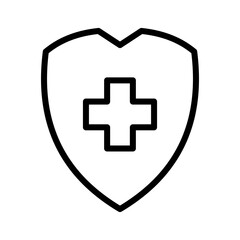 Medical shield icon. Security shield. Healthcare. Health insurance. Virus protection. Guard badge.
