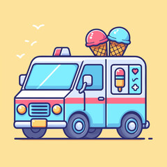 ice cream truck logo template