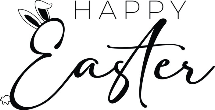 Hand drawn happy Easter calligraphy and brush pen lettering. Vector Illustration design for holiday greeting card and for photo overlays, t-shirt print, flyer, poster design