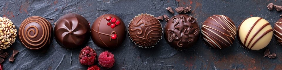 various chocolates as background - sweet food