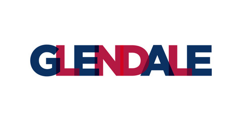 Glendale, Arizona, USA typography slogan design. America logo with graphic city lettering for print and web.