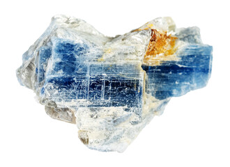 natural raw blue kyanite rock cutout