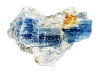 natural raw blue kyanite rock cutout