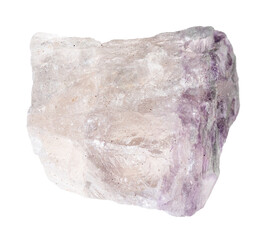 specimen of natural raw fluorite mineral cutout