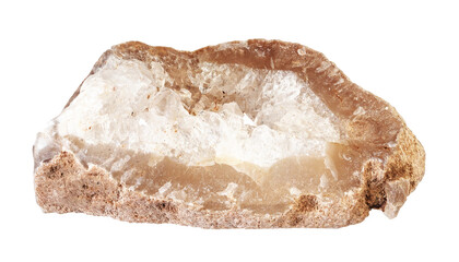 rough section of quartz-filled geode cutout