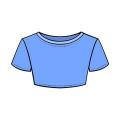 Naklejka premium Basic female crop top template flat sketch vector illustration