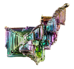 artificial grown bismuth mineral cutout