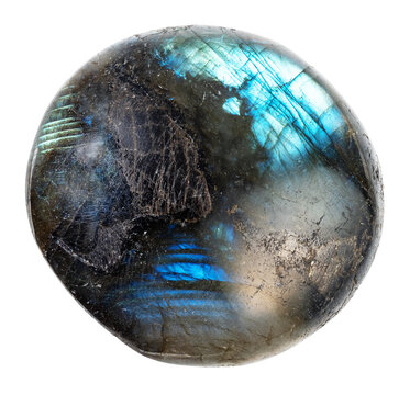 natural polished labradorite gemstone cutout