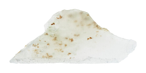 natural polished white nephrite gemstone cutout