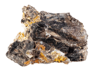 natural raw anthraconite mineral cutout