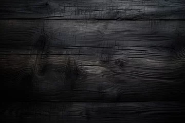 Schilderijen op glas black wood texture backgrounds © Alexei