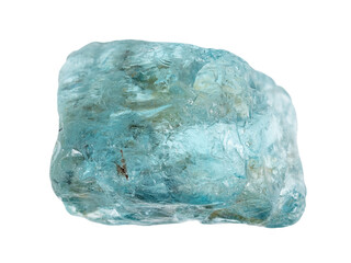 natural rough starlite blue zircon crystal cutout