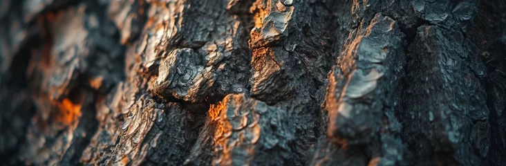Zelfklevend Fotobehang Close up of tree trunk texture © Leifur