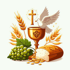 christianity symbol logo communion template