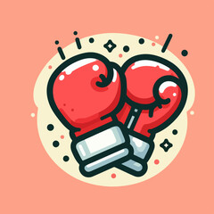 Boxing glove labels flat vector template clip art