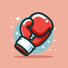 Boxing glove labels flat vector template